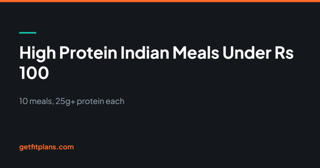 High Protein Indian Meals Under Rs 100